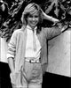 Olivia Newton John black and white photo print with hand up in hair
