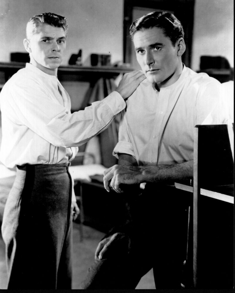 Errol Flynn and Ronald Reagan black and white photo print from Santa Fe Trail