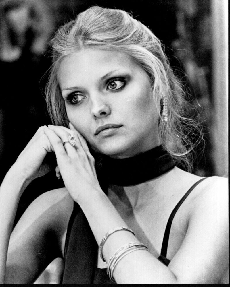 Michelle Pfeiffer black and white photo print from Charlie Chan and The Curse of the Dragon Queen.