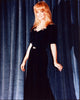 Crystal Bernard in blue velvet dress photo print