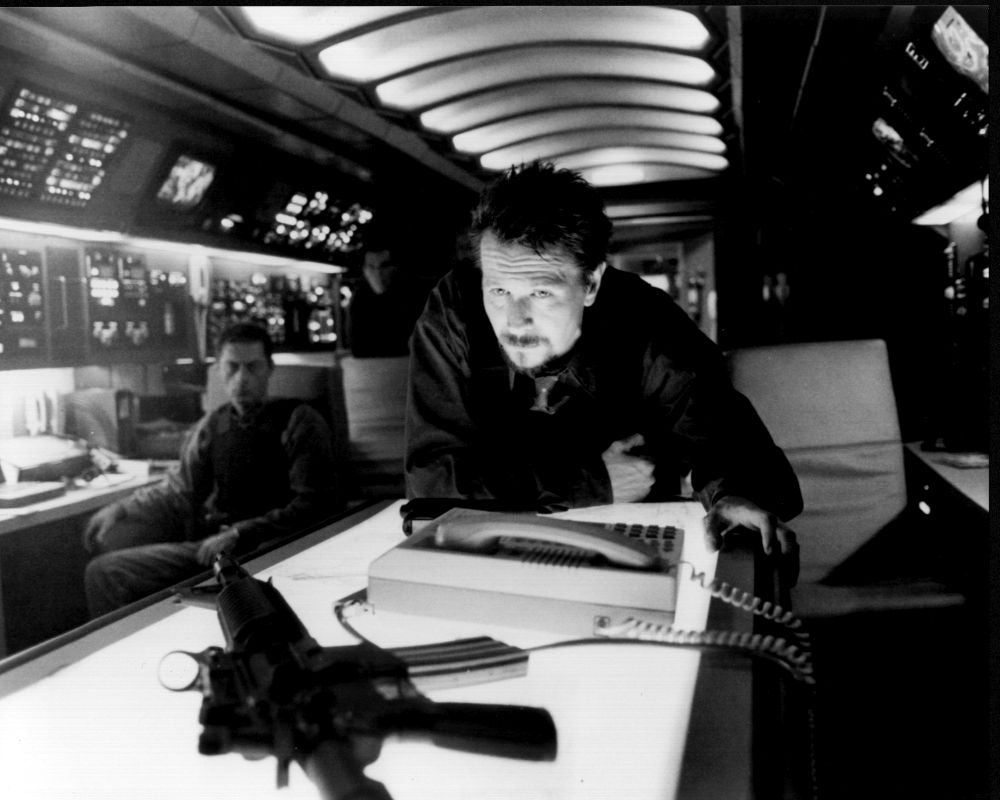 Black and white photo print of Gary Oldman in Air Force One