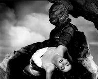 Ben Chapman and Julie Adams Black and White Photo Print - Creature From The Black Lagoon