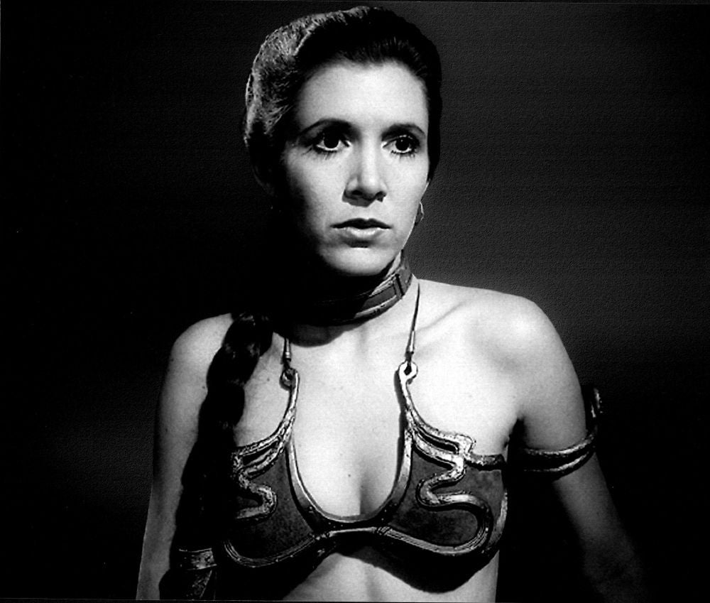 Carrie Fisher as Princess Leia - Black and White Photo Print