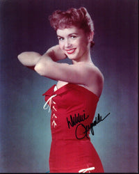 Debbie Reynolds in red swimsuit photo print, vintage Hollywood art.