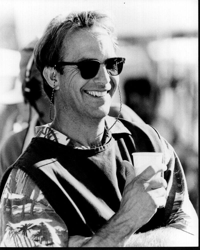 Kevin Costner Smiling in Sunglasses - Tin Cup Black and White Photo Print (8x10)