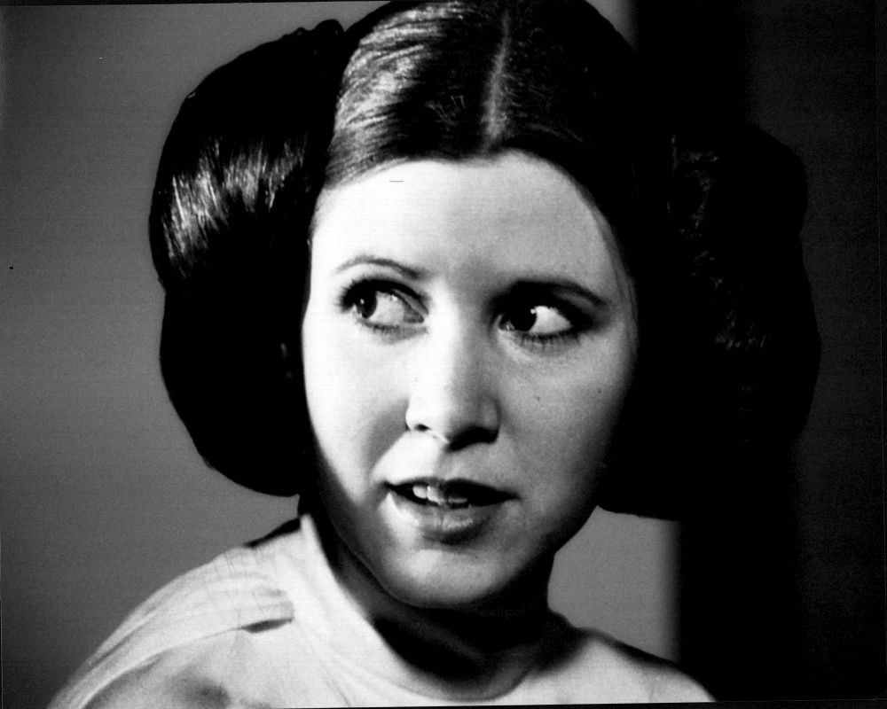 Carrie Fisher as Princess Leia Black and White Photo Print