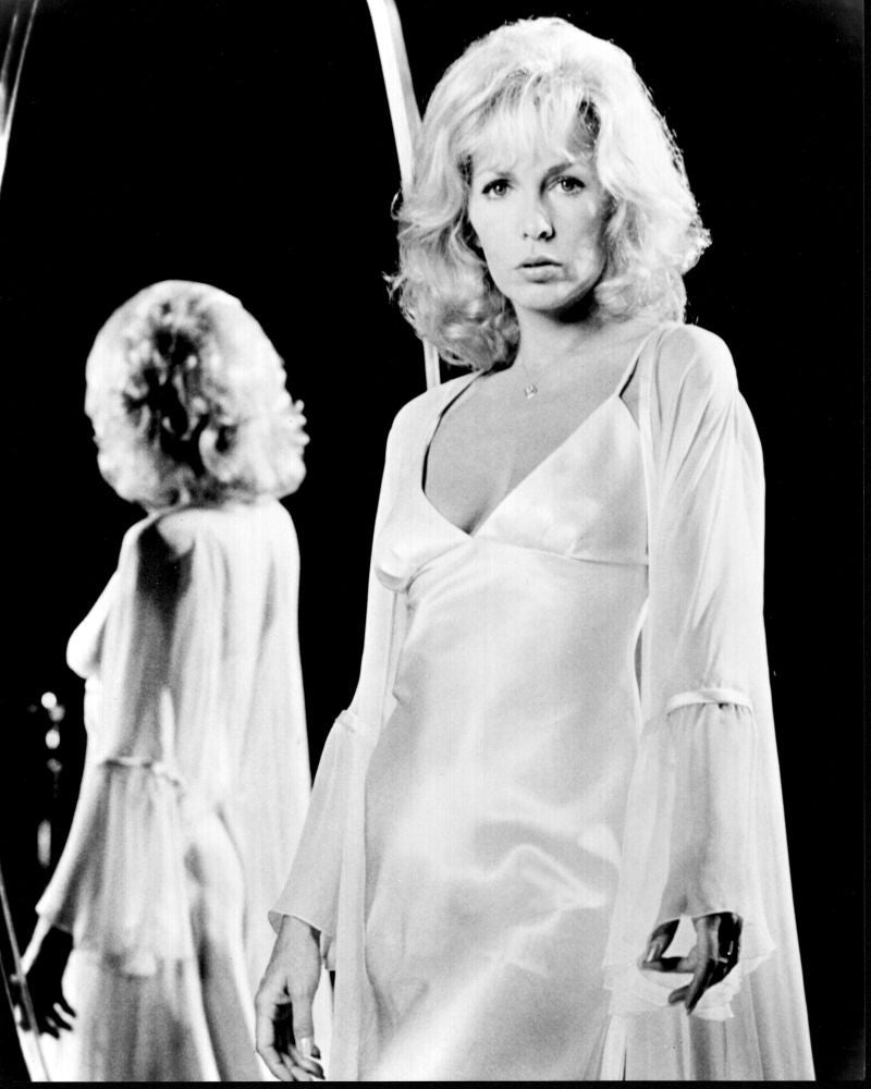 Stella Stevens In Front Of Mirror Black and White Photo Print