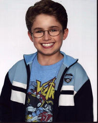 Sean Giambrone wearing a blue sweatshirt photo print