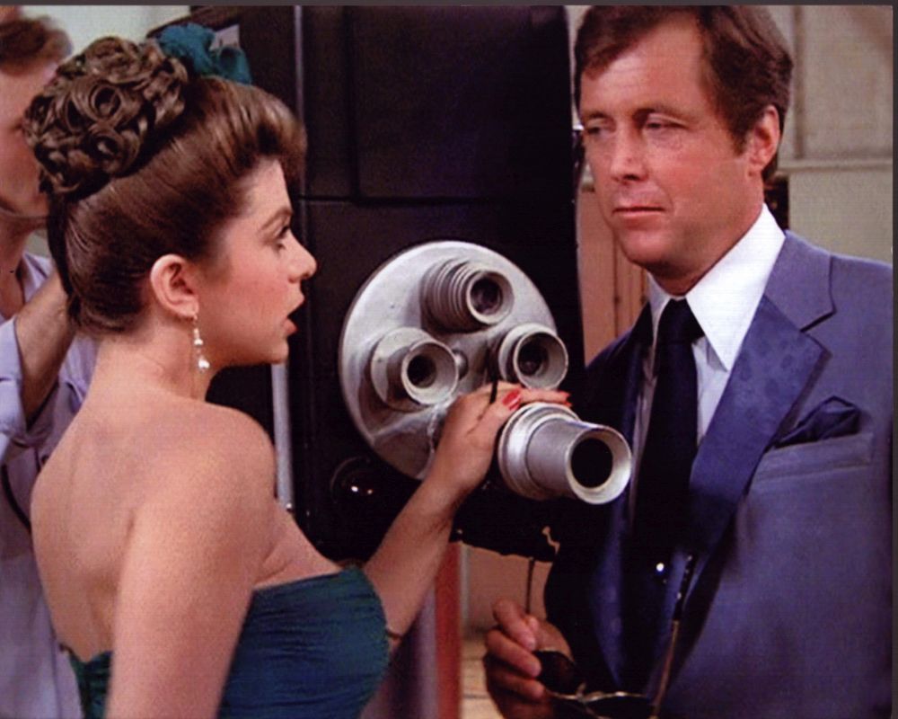 Dinah Manoff and Edd Byrnes with camera in Grease photo print