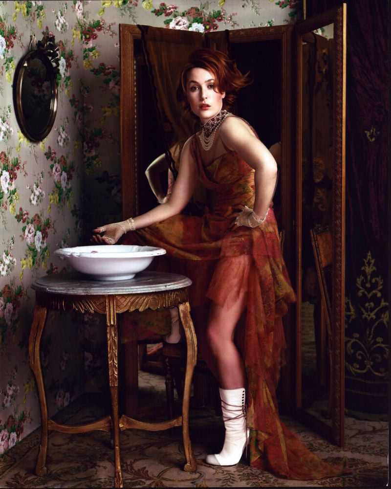 Gillian Anderson In Patterned Dress Photo Print - 8x10