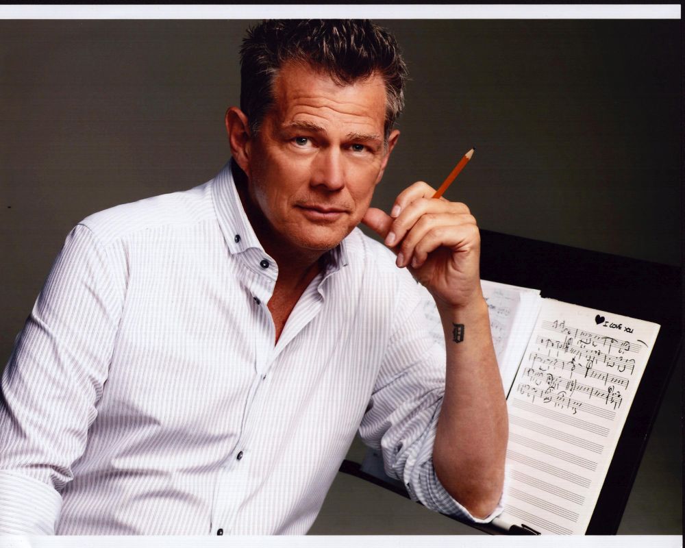 David Foster photo print with sheet music