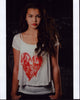 Paris Berelc photo print in white top with red heart