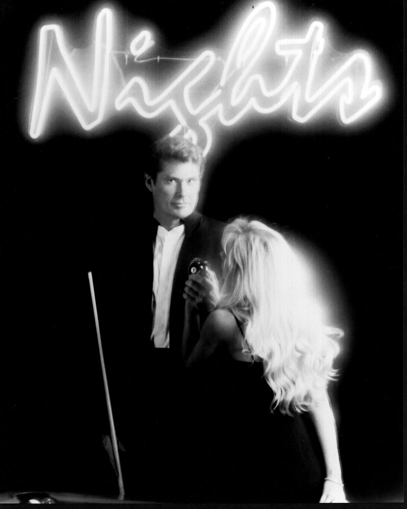 David Hasselhoff black and white photo print from Baywatch Nights.