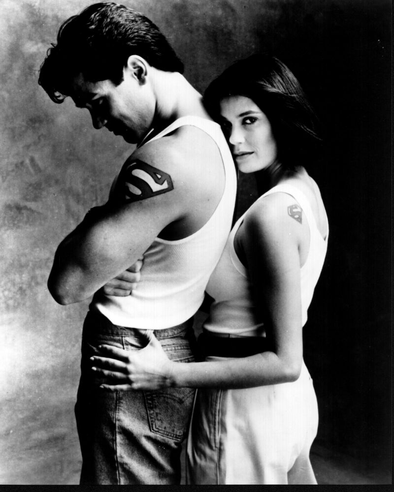 Dean Cain and Teri Hatcher Superman Tattoos Black and White Photo Print