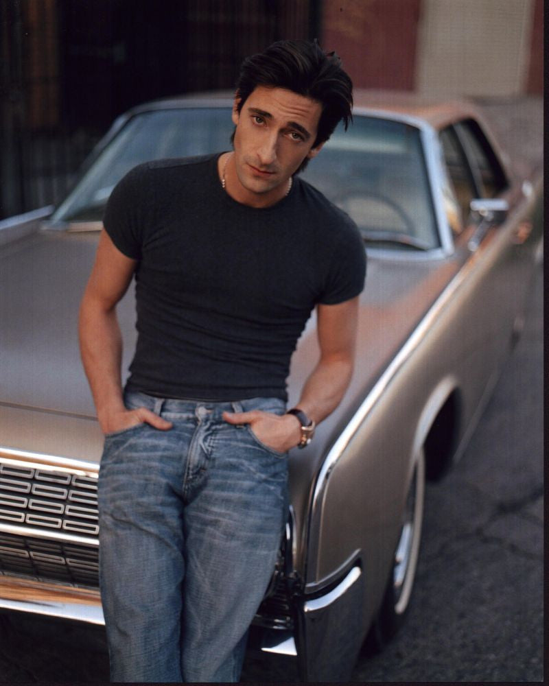 Adrien Brody Photo Print - Sitting On Tan Car (8x10)
