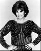 Stefanie Powers black and white photo print in beaded dress.