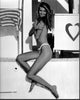 Elle Macpherson Topless on Wall Black and White Photo Print