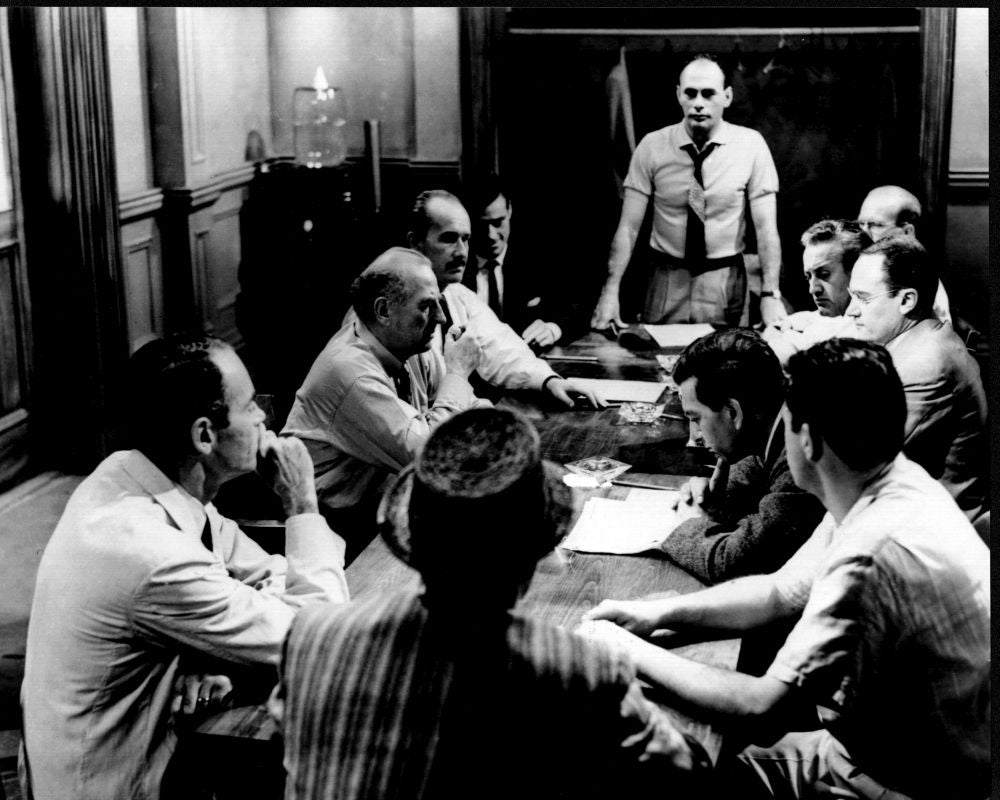 Men In Deliberation Room black and white photo print from 12 Angry Men.