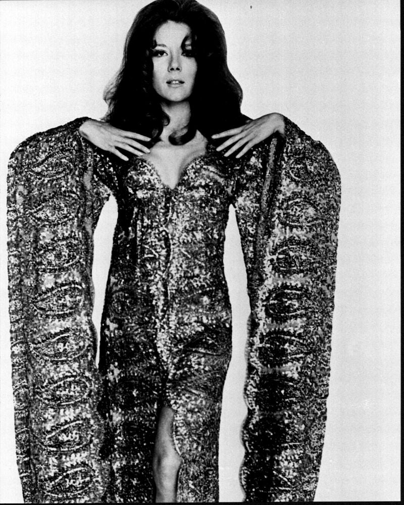 Diana Rigg in black and white photo print from On Her Majesty's Secret Service.