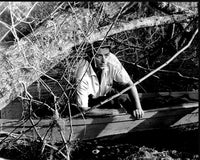 Robert Mitchum in boat from Cape Fear black and white photo print