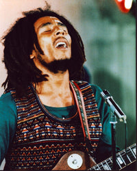Bob Marley Performing in Multicolored Top Photo Print