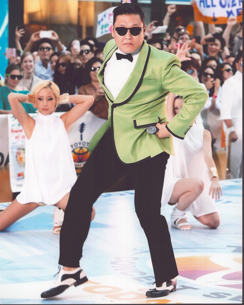 Psy in Green Blazer Dancing Photo Print