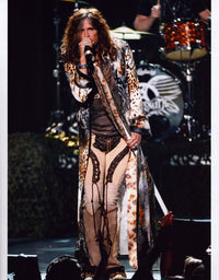 Steven Tyler Singing in Animal Print Robe Photo Print