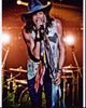 Steven Tyler Singing in White Vest and Hat Photo Print