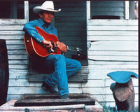 George Strait Playing Guitar On Porch Photo Print - 8x10