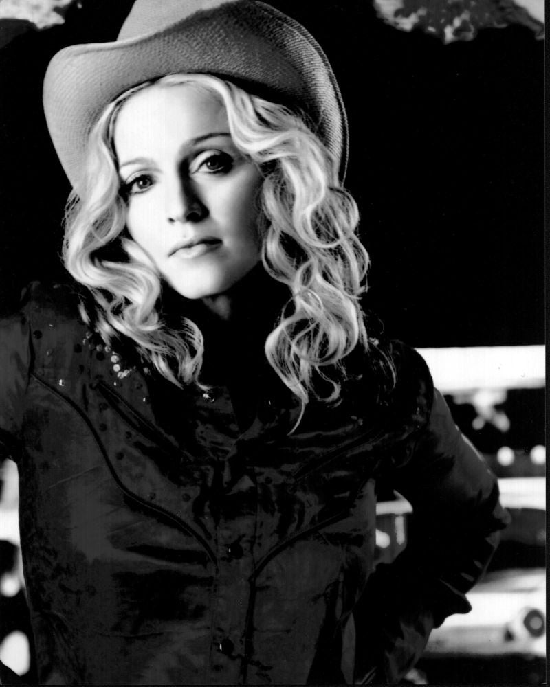 Madonna In Cowboy Hat Black And White Photo Print