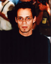 Stylish Marc Anthony photo print in black top and glasses