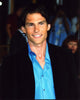 Seann William Scott photo print in black blazer and unbuttoned blue shirt.