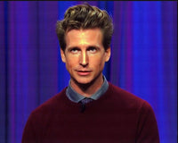 Josh Meyers in Red Sweater Photo Print - vibrant and colorful decor piece.