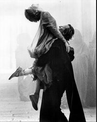 Rutger Hauer and Michelle Pfeiffer in a black and white photo print from Ladyhawke.