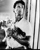 Sylvester Stallone Holding Cat in The Specialist Black and White Photo Print