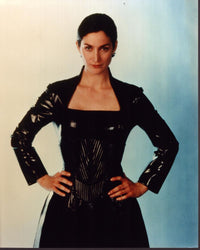 Carrie-Anne Moss in leather outfit from The Matrix photo print.
