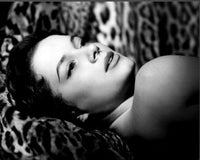 Luciana Paluzzi Laying on Animal Fur Black and White Photo Print