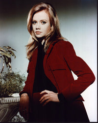 Hayley Mills photo print in red suit with hand on hip, classic Hollywood style.