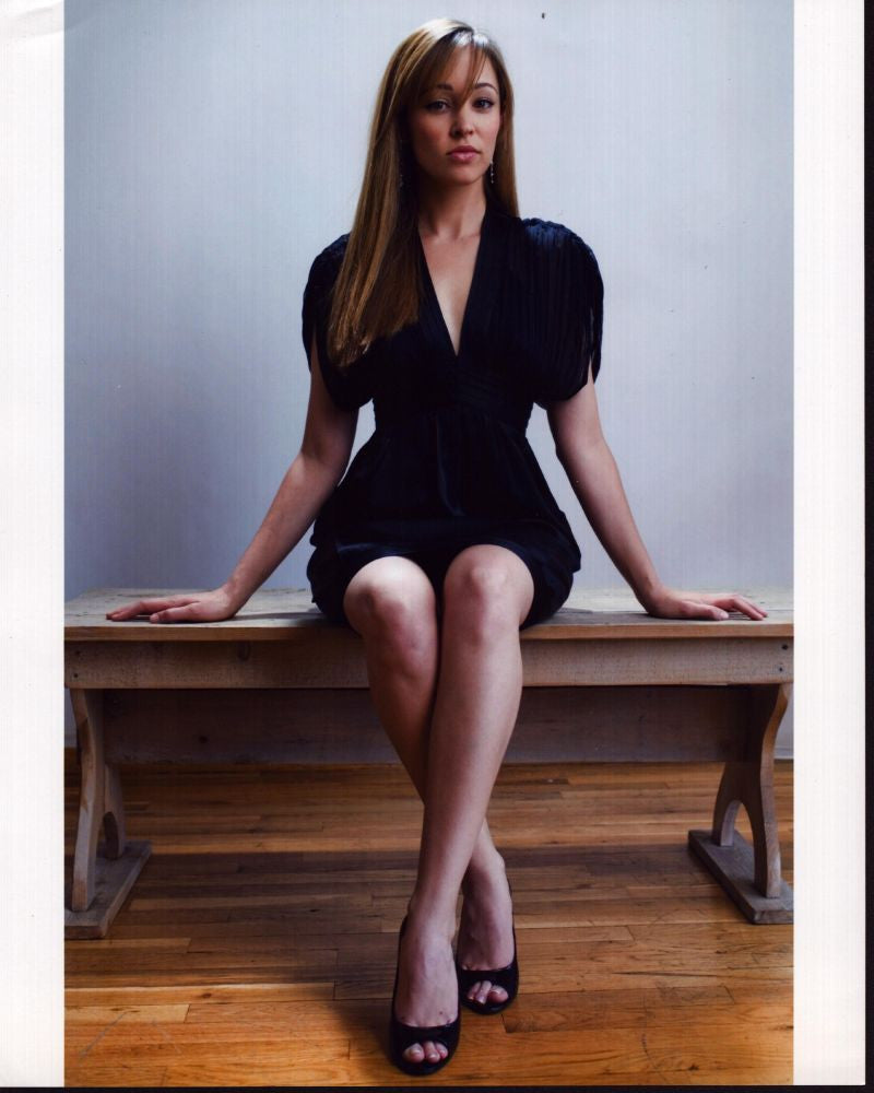 Autumn Reeser Black Dress Photo Print on Bench