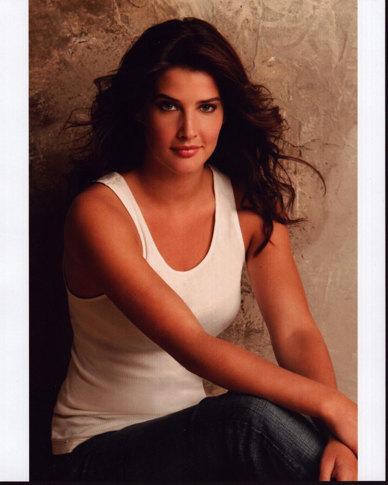 Cobie Smulders photo print in white tank top