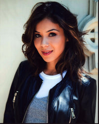Ashley Campuzano headshot photo print in leather jacket