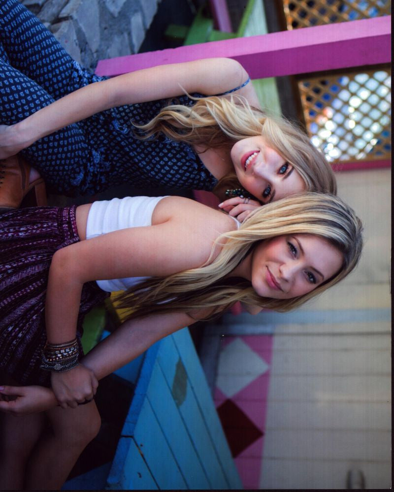 Maddie & Tae Sitting at Picnic Table Photo Print - Perfect for Home Décor