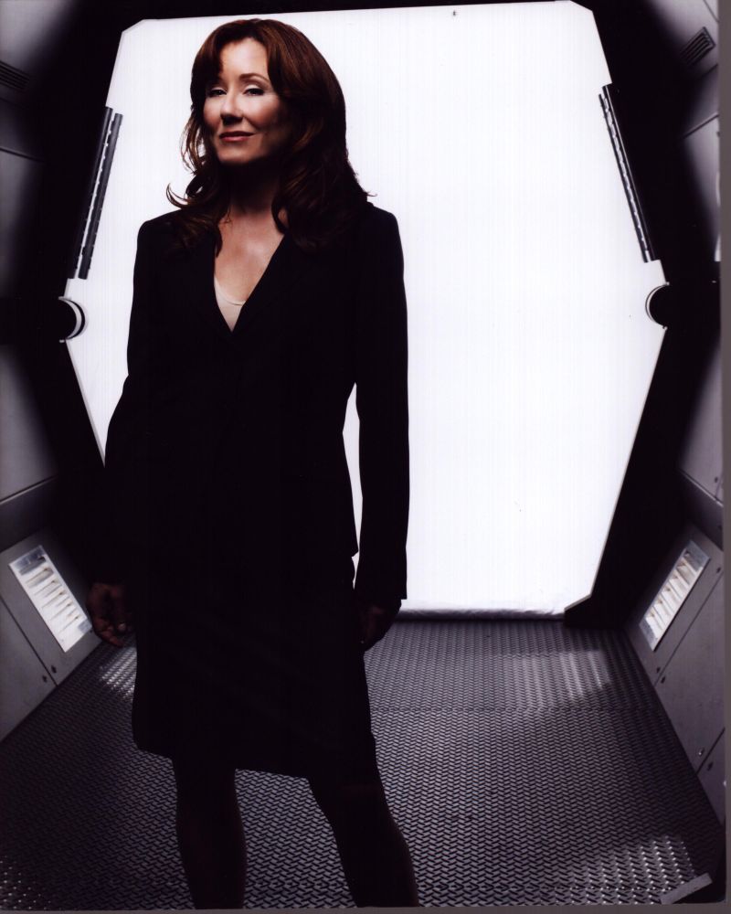 Mary McDonnell Battlestar Galactica photo print capturing a powerful moment.