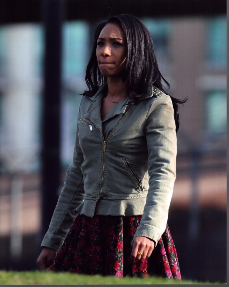 Candice Patton as Iris West in The Flash photo print showcasing a cargo jacket and dress.