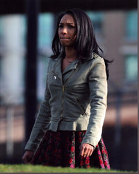 Candice Patton as Iris West in The Flash photo print showcasing a cargo jacket and dress.