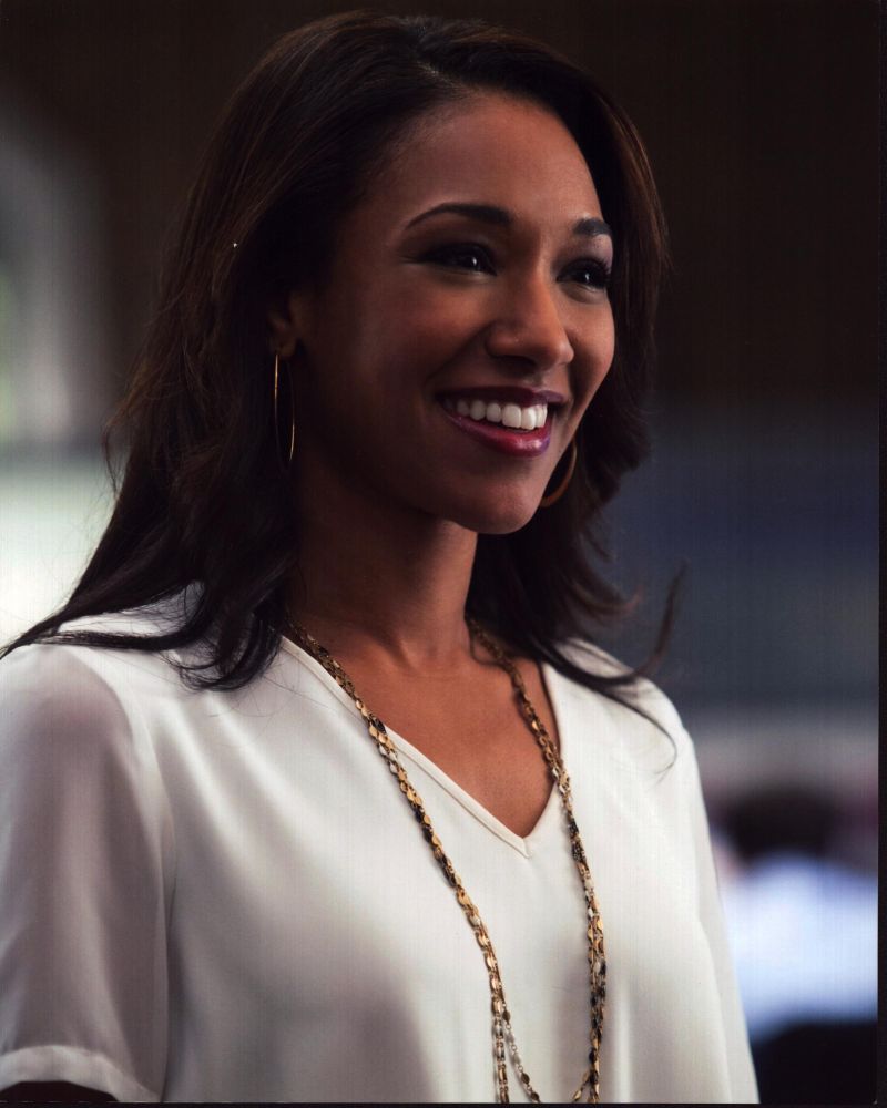 Candice Patton in stylish white top and gold chain - The Flash photo print.