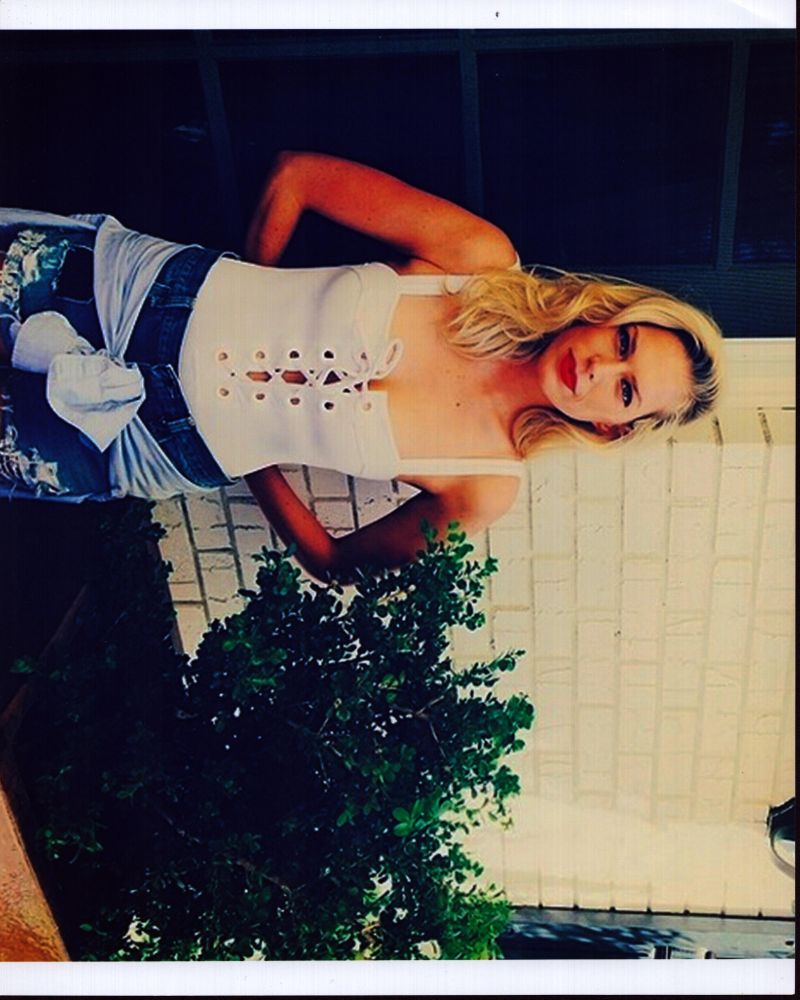 Erin Foster In White Lace Up Top Photo Print