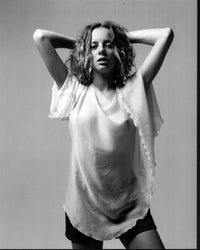 Bijou Phillips Arms Up in Black and White Photo Print