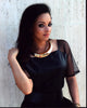 Danielle Vega in Black Leather and Sheer Dress Photo Print