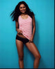 Frankie Adams in Red and White Striped Top Photo Print
